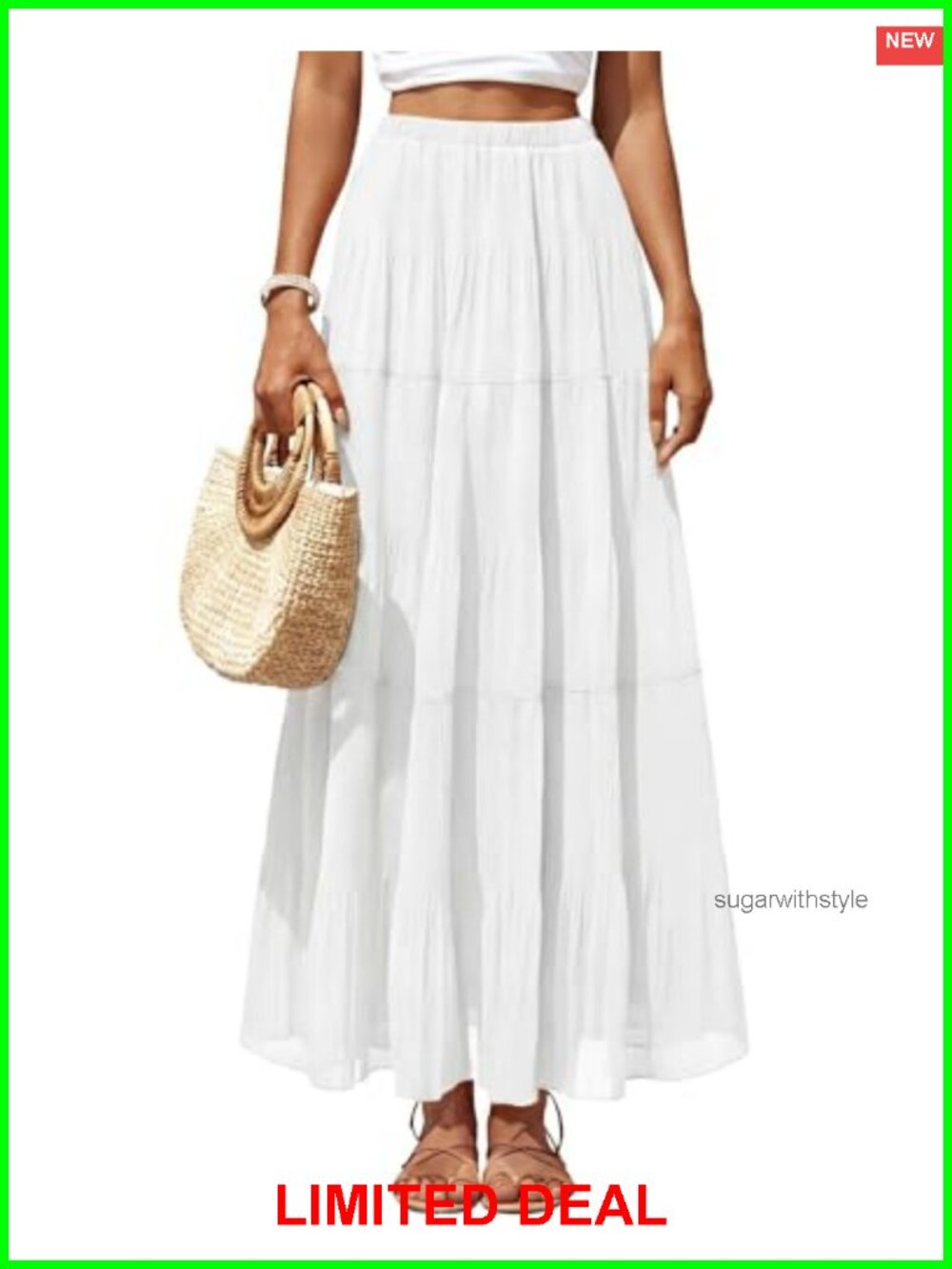 Chiffon Pleated Maxi Skirt High Waist Boho Floral
